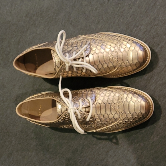 Cole Haan Shoes - NWOB Cole Haan Lunargrand Wingtips Champagne Gold Snakeskin Sz 7